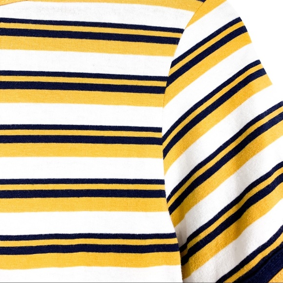 Derek Heart Yellow White & Navy Striped T-Shirt - Picture 5 of 10
